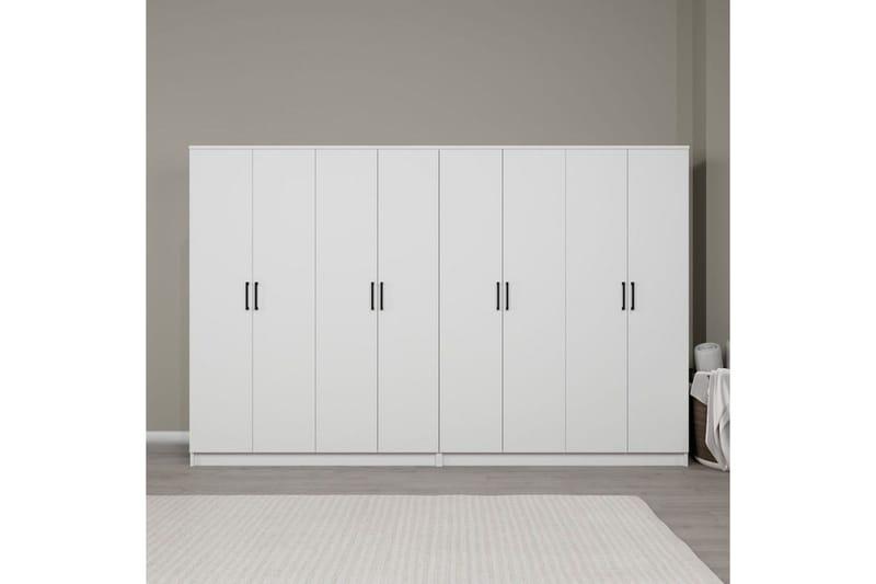 Olera Garderobeskap 280 cm i Malt Tre - Hvit - Oppbevaring - Garderober & garderobesystem