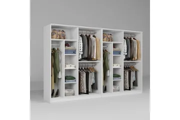 Olera Garderobeskap 280 cm i Malt Tre - Hvit - Oppbevaring - Garderober & garderobesystem