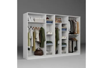 Olera Garderobeskap 280 cm i Tre - Hvit - Oppbevaring - Garderober & garderobesystem