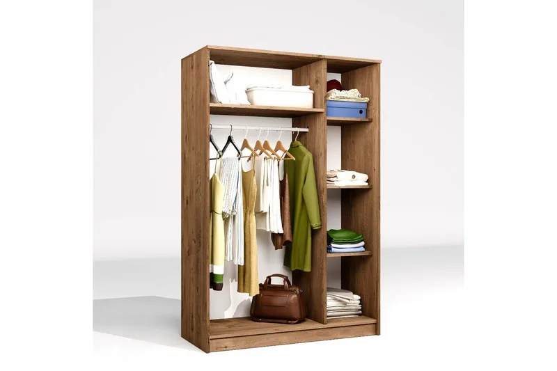 Olera Garderobesskåp 120x180 cm - Natur - Oppbevaring - Garderober & garderobesystem