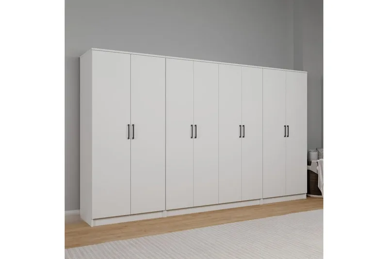 Olera Garderobesskåp 300x180 cm - Hvit - Oppbevaring - Garderober & garderobesystem - Garderobeskap