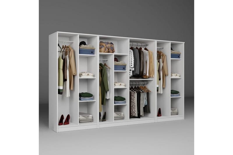 Olera Garderobesskåp 300x180 cm - Hvit - Oppbevaring - Garderober & garderobesystem - Garderobeskap