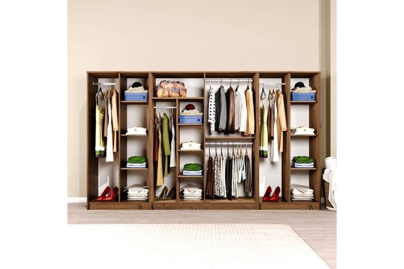 Olera Garderobesskåp 300x180 cm - Natur - Oppbevaring - Garderober & garderobesystem