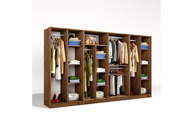 Olera Garderobesskåp 300x180 cm - Natur - Oppbevaring - Garderober & garderobesystem