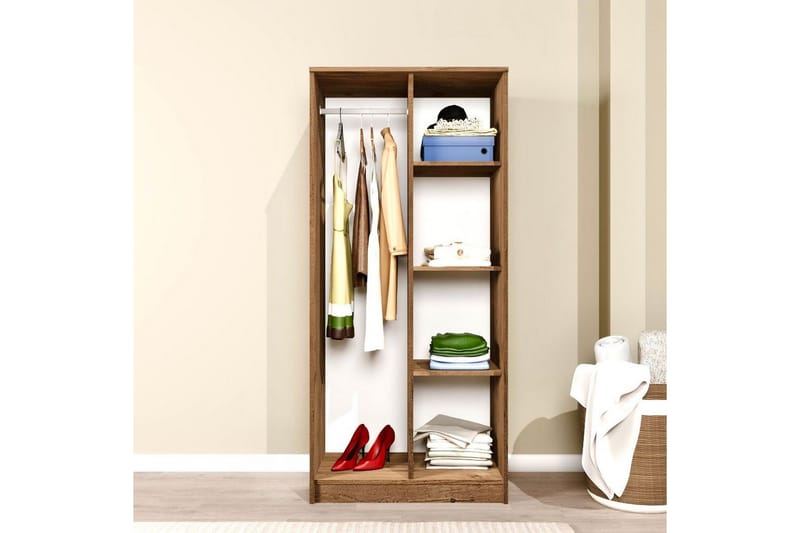 Olera Garderobesskåp 80x180 cm - Natur - Oppbevaring - Garderober & garderobesystem - Garderobeskap