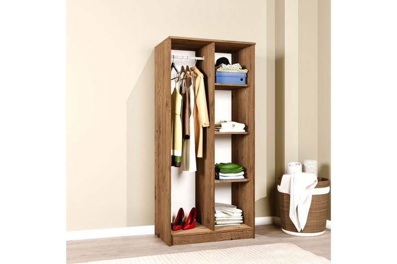 Olera Garderobesskåp 80x180 cm - Natur - Oppbevaring - Garderober & garderobesystem - Garderobeskap