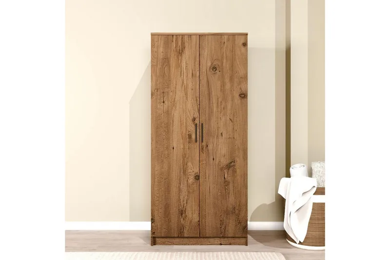 Olera Garderobesskåp 80x180 cm - Natur - Oppbevaring - Garderober & garderobesystem