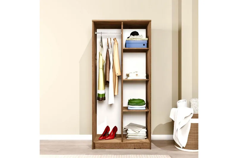 Olera Garderobesskåp 80x180 cm - Natur - Oppbevaring - Garderober & garderobesystem