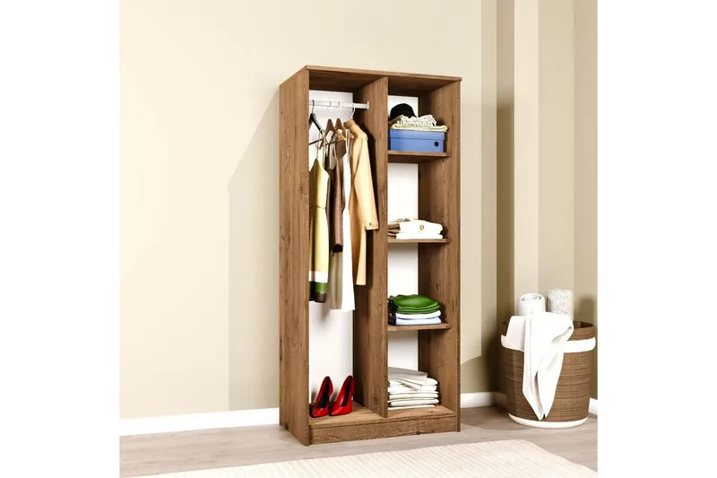 Olera Garderobesskåp 80x180 cm - Natur - Oppbevaring - Garderober & garderobesystem
