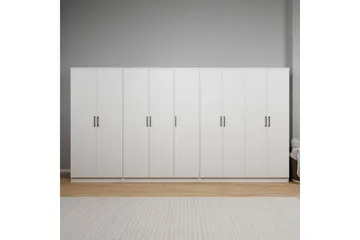 Olera Hjørnegarderobe 340x180 cm - Hvit - Oppbevaring - Garderober & garderobesystem - Garderobeskap