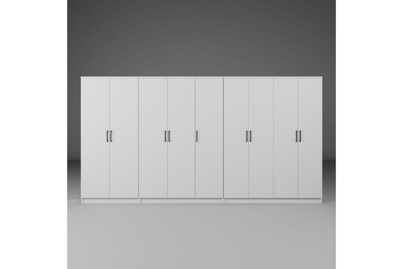 Olera Hjørnegarderobe 340x180 cm - Hvit - Oppbevaring - Garderober & garderobesystem - Garderobeskap