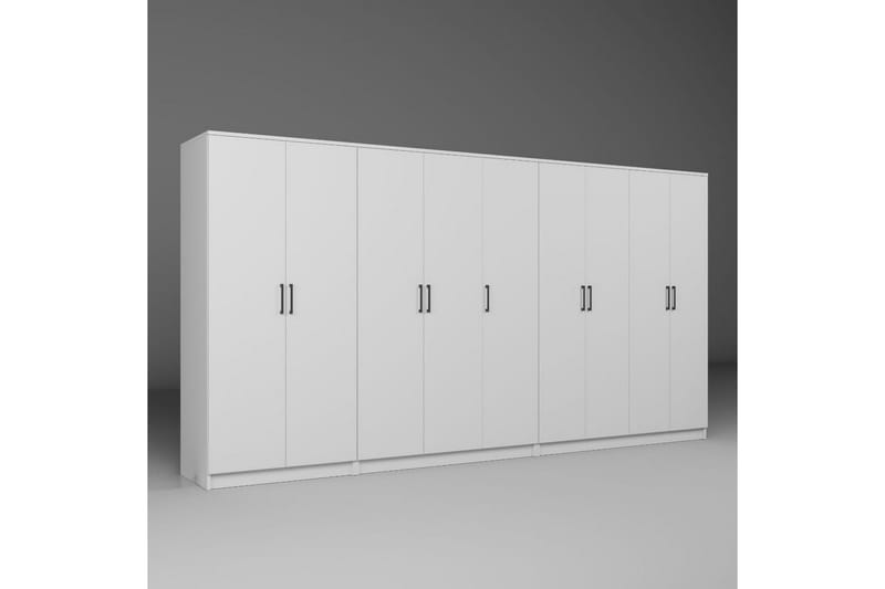 Olera Hjørnegarderobe 340x180 cm - Hvit - Oppbevaring - Garderober & garderobesystem - Garderobeskap