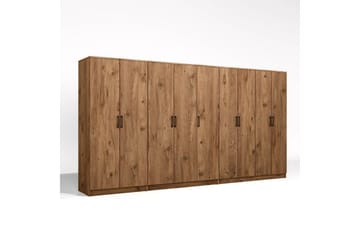 Olera Hjørnegarderobe 340x180 cm - Natur - Oppbevaring - Garderober & garderobesystem