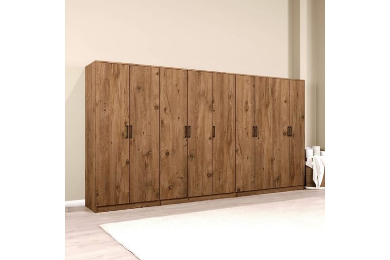 Olera Hjørnegarderobe 340x180 cm - Natur - Oppbevaring - Garderober & garderobesystem