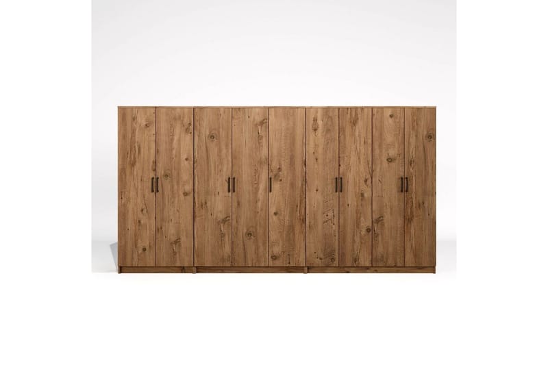 Olera Hjørnegarderobe 340x180 cm - Natur - Oppbevaring - Garderober & garderobesystem