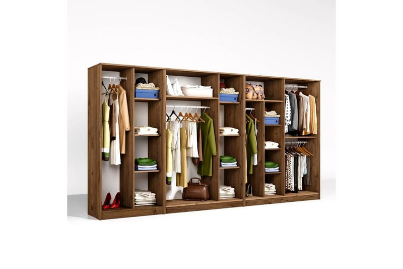 Olera Hjørnegarderobe 340x180 cm - Natur - Oppbevaring - Garderober & garderobesystem