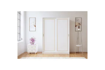 Olyven Garderobe 140x190 cm - Matt Hvit - Oppbevaring - Garderober & garderobesystem