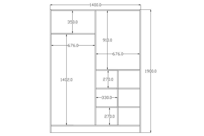 Olyven Garderobe 140x190 cm - Matt Hvit - Oppbevaring - Garderober & garderobesystem