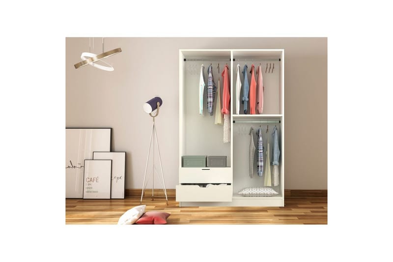 Omrin Garderobe 120x180 cm - Matt Hvit - Oppbevaring - Garderober & garderobesystem