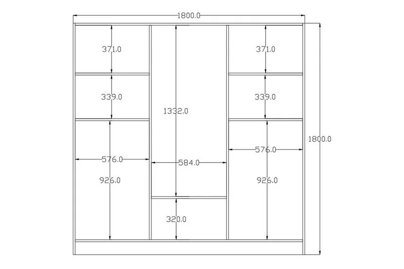 Omrin Garderobe 180x180 cm - Matt Hvit - Oppbevaring - Garderober & garderobesystem