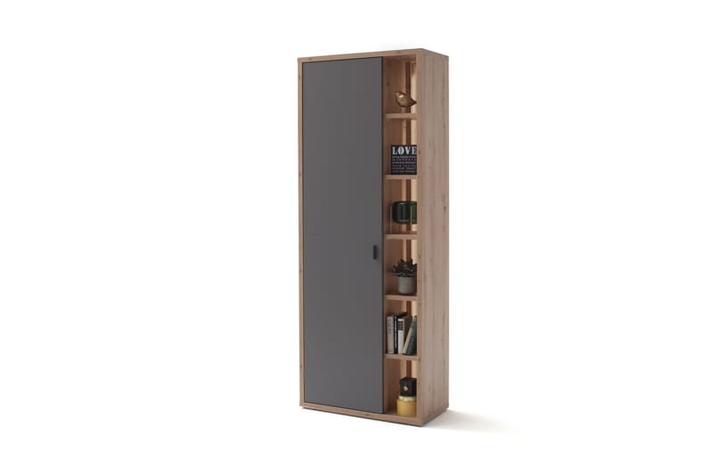 Oppbevaringsskap Morrols 37x76 cm - Grå/Natur - Oppbevaring - Garderober & garderobesystem