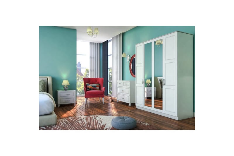 Orlenis Garderobe 140x184 cm - Matt Hvit - Oppbevaring - Garderober & garderobesystem