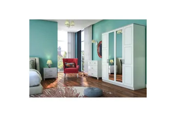 Orlenis Garderobe 140x184 cm - Matt Hvit - Oppbevaring - Garderober & garderobesystem