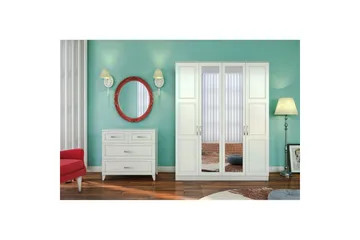 Orlenis Garderobe 140x184 cm - Matt Hvit - Oppbevaring - Garderober & garderobesystem
