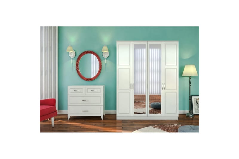 Orlenis Garderobe 140x184 cm - Matt Hvit - Oppbevaring - Garderober & garderobesystem