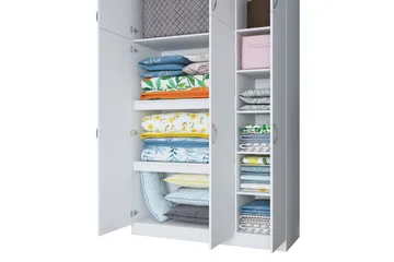 Ostin Garderobe 6 Skap 55x145 cm - Hvit - Oppbevaring - Garderober & garderobesystem