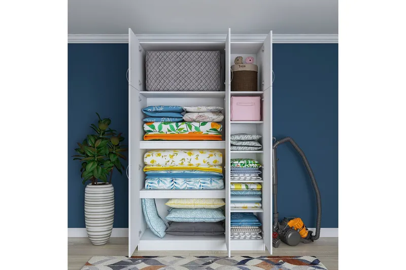 Ostin Garderobe 6 Skap 55x145 cm - Hvit - Oppbevaring - Garderober & garderobesystem