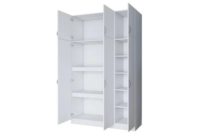 Ostin Garderobe 6 Skap 55x145 cm - Hvit - Oppbevaring - Garderober & garderobesystem