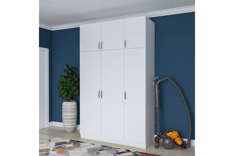 Ostin Garderobe 6 Skap 55x145 cm - Hvit - Oppbevaring - Garderober & garderobesystem