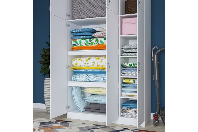 Ostin Garderobe 6 Skap 55x145 cm - Hvit - Oppbevaring - Garderober & garderobesystem