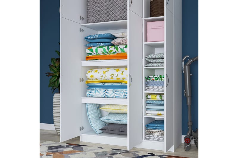 Ostin Garderobe 6 Skap 55x145 cm - Hvit - Oppbevaring - Garderober & garderobesystem