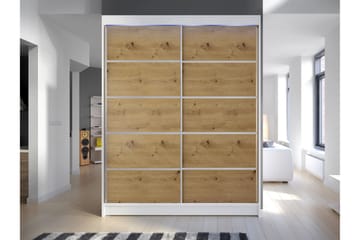 Pickering Garderobe 150x200 cm - Hvit/Brun - Oppbevaring - Garderober & garderobesystem
