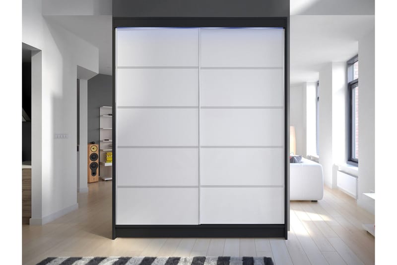 Pickering Garderobe 150x200 cm - Svart Og Hvitt - Oppbevaring - Garderober & garderobesystem