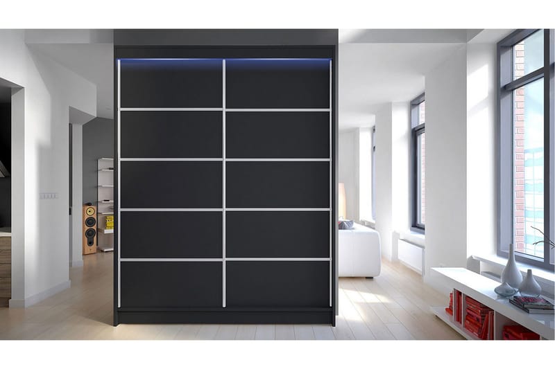 Pickering Garderobe 150x200 cm - Svart - Oppbevaring - Garderober & garderobesystem