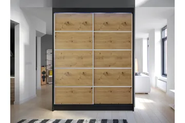 Pickering Garderobe 150x200 cm - Svart/Brun - Oppbevaring - Garderober & garderobesystem