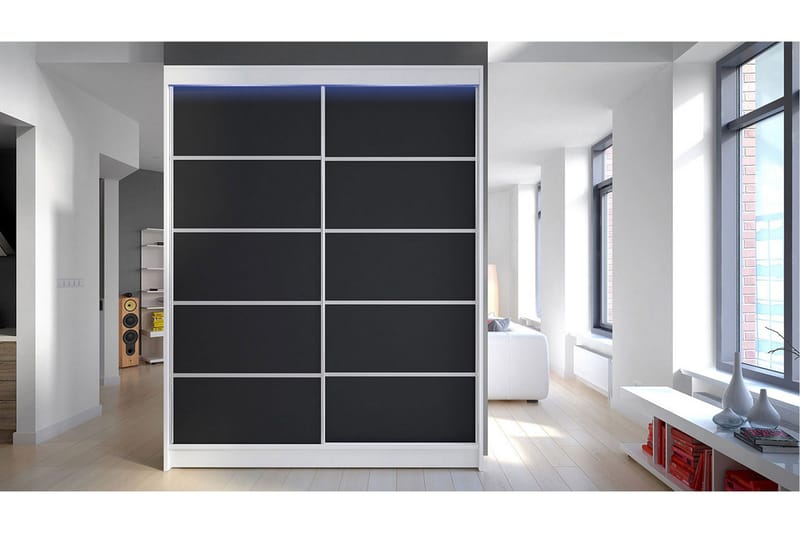Pickering Garderobe 150x200 cm - Svart/Hvit - Oppbevaring - Garderober & garderobesystem
