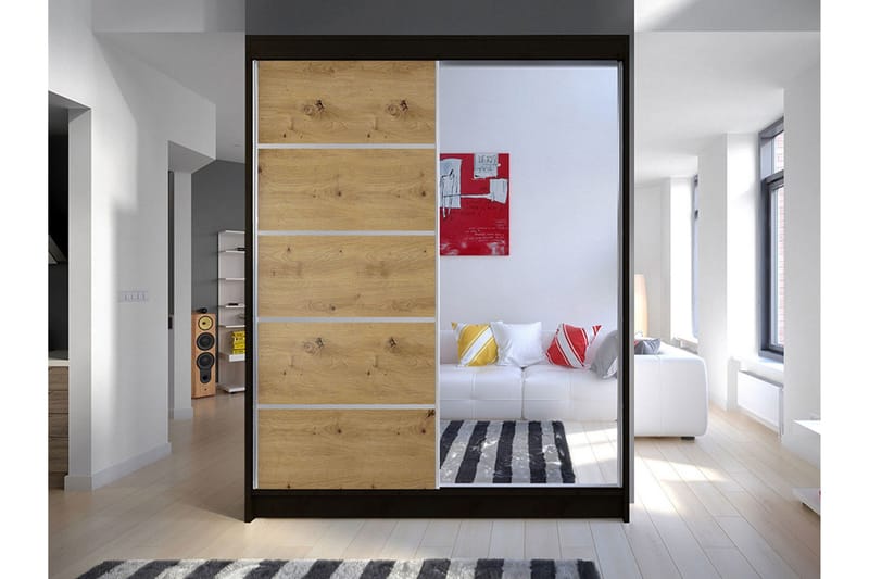 Pickering Garderobeskap 150 cm i Lyst Tre - Svart|Hvit|Brun - Oppbevaring - Garderober & garderobesystem