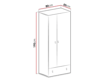 Planeta Garderobeskap 80 cm - Oppbevaring - Garderober & garderobesystem