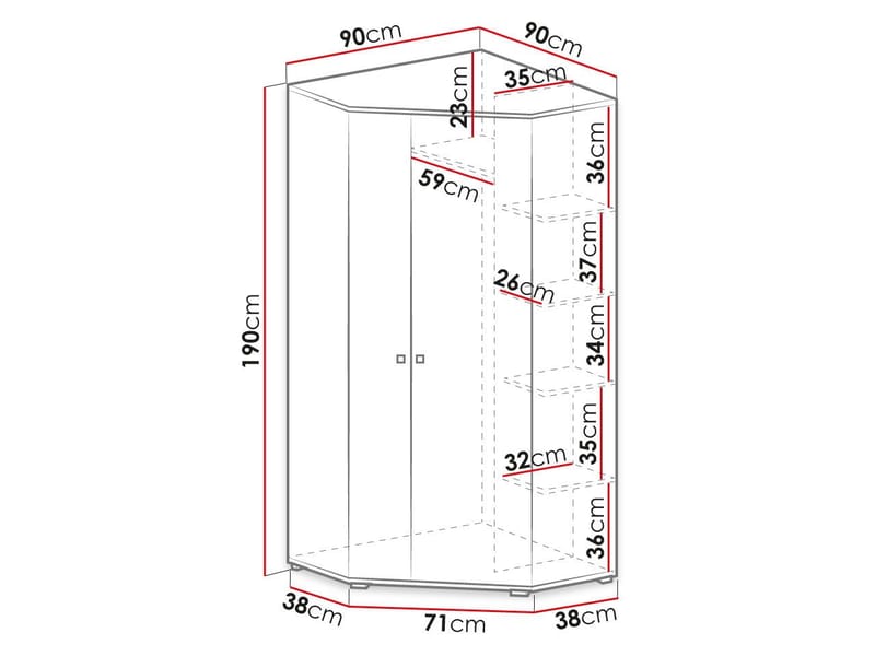 Planeta Garderobeskap 90 cm - Oppbevaring - Garderober & garderobesystem - Garderobeskap