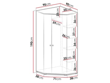Planeta Garderobeskap 90 cm - Oppbevaring - Garderober & garderobesystem