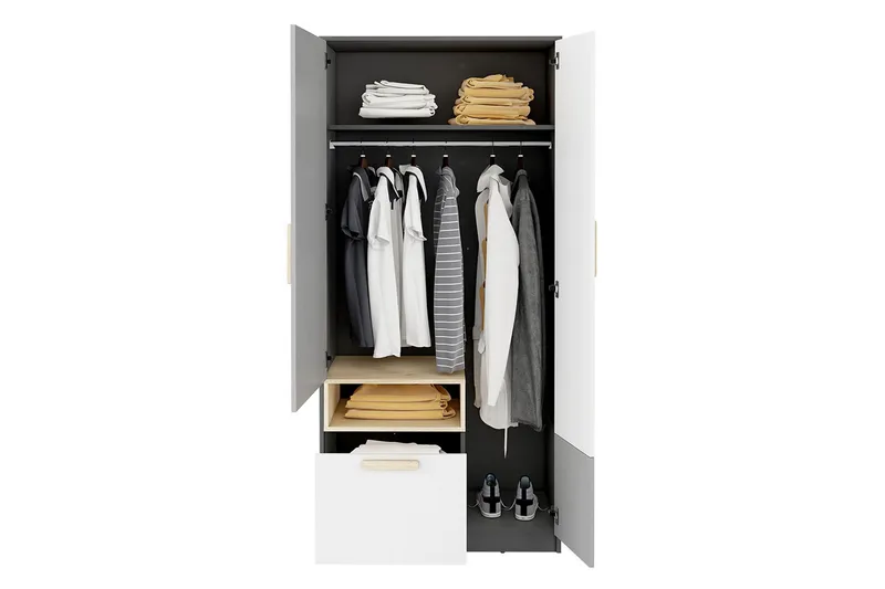 Pok Garderobe 90x50x193 cm - Oppbevaring - Garderober & garderobesystem