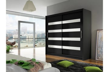 Prag Garderob 180x57x215 cm LED-belysning Scandinavian Choice Black - Oppbevaring - Garderober & garderobesystem