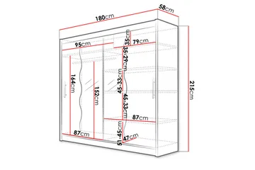 Prag Garderob 180x57x215 cm Scandinavian Choice Black - Oppbevaring - Garderober & garderobesystem
