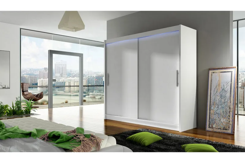 Prag Garderobe 180x215 cm - Hvit - Oppbevaring - Garderober & garderobesystem