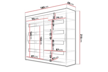 Prag Garderobe 180x215 cm - Svart - Oppbevaring - Garderober & garderobesystem