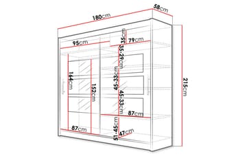 Prag Garderobe 180x57x215 cm - Beige - Oppbevaring - Garderober & garderobesystem